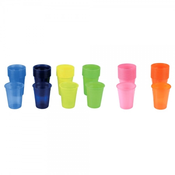 VASOS DE PLÁSTICO DE COLORES 1000u.